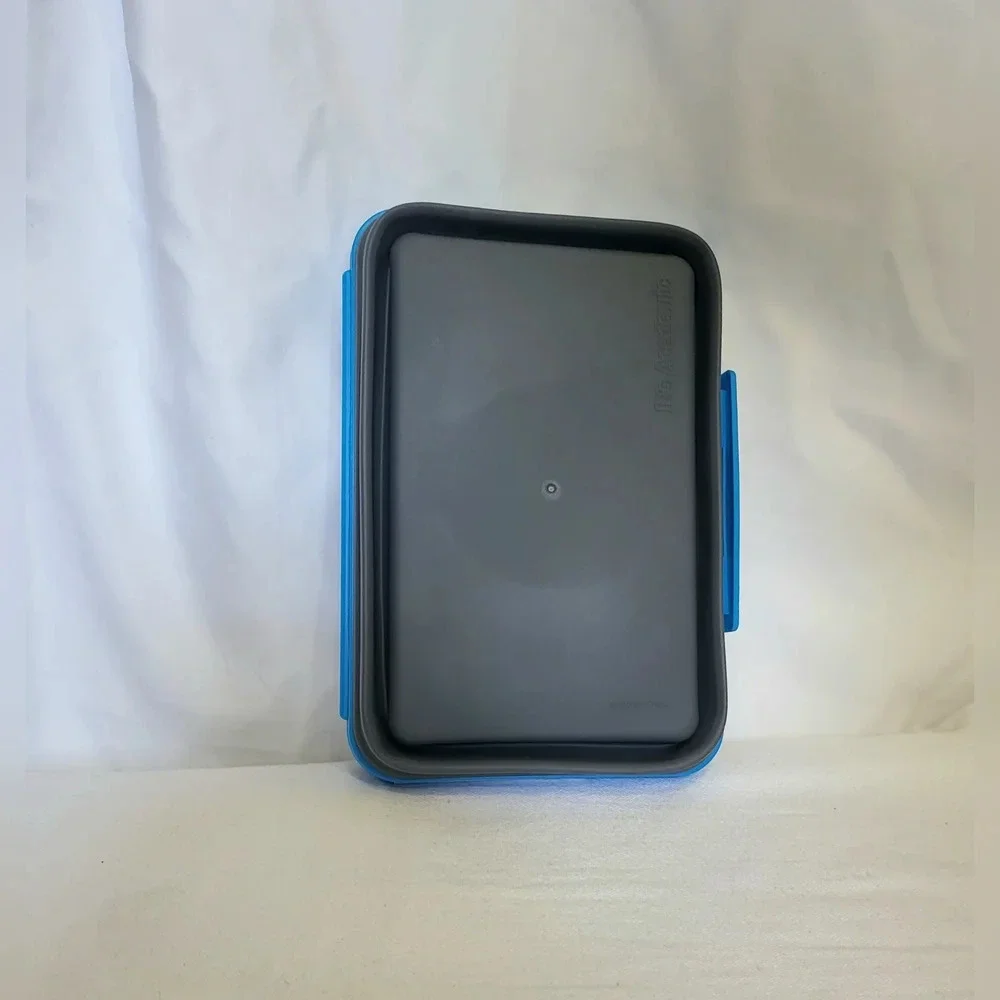 It's Academic Grey Rubber Flexi Storage Box Collapsible Pencil‎ & Supply Case
